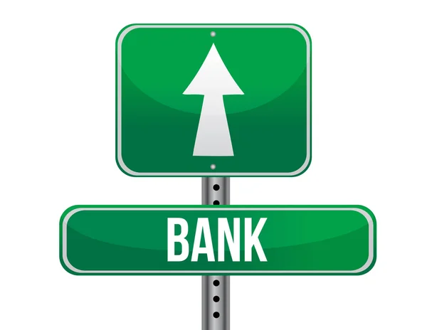 Bank road sign — Stock Photo, Image