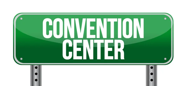Znak drogowy convention center — Zdjęcie stockowe