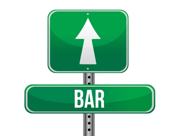 Bar znak drogowy — Zdjęcie stockowe