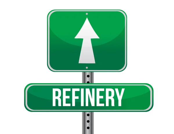 Refinery road sign — Stock Photo, Image