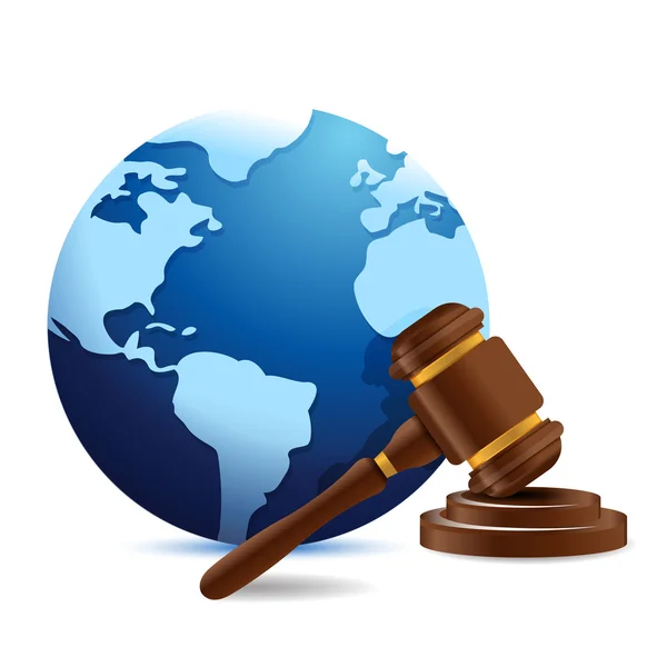 International globe and gavel — Stock Photo, Image