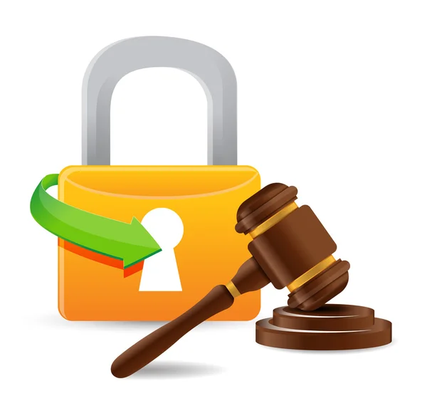 Lock and gavel — Stock Photo, Image