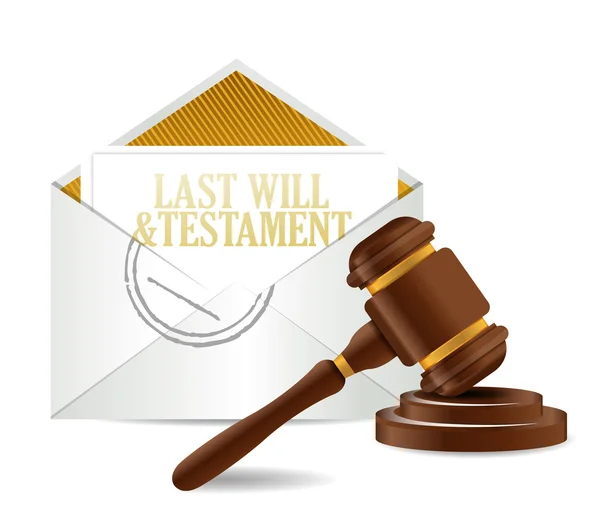 Last will and testament document papers and gavel — Stock Photo, Image