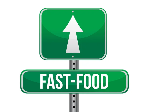 Fast food road sign — Stock Photo, Image