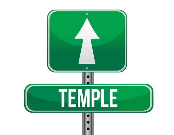 Cartello stradale tempio — Foto Stock