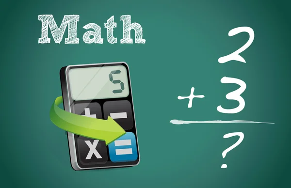 Mathe-Tafel und moderner Taschenrechner — Stockfoto