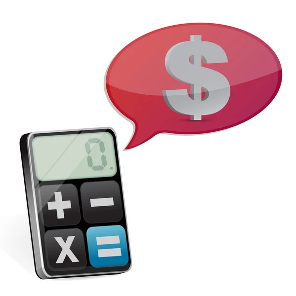 Mensagem dólar e calculadora moderna — Fotografia de Stock