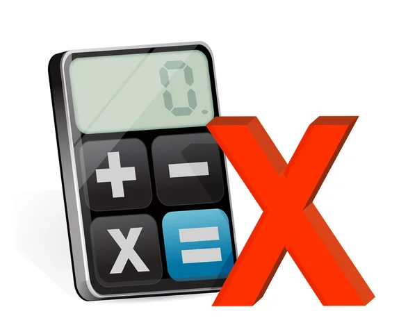 Negative mark and modern calculator — Stock Photo, Image