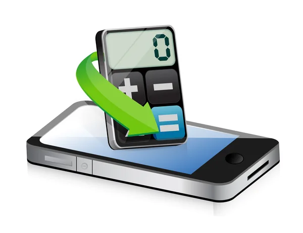 Phone app and modern calculator — Stock Photo, Image