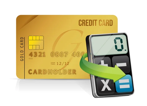 Credit card en moderne rekenmachine — Stockfoto