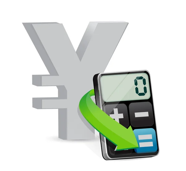 Yen et calculatrice moderne — Photo