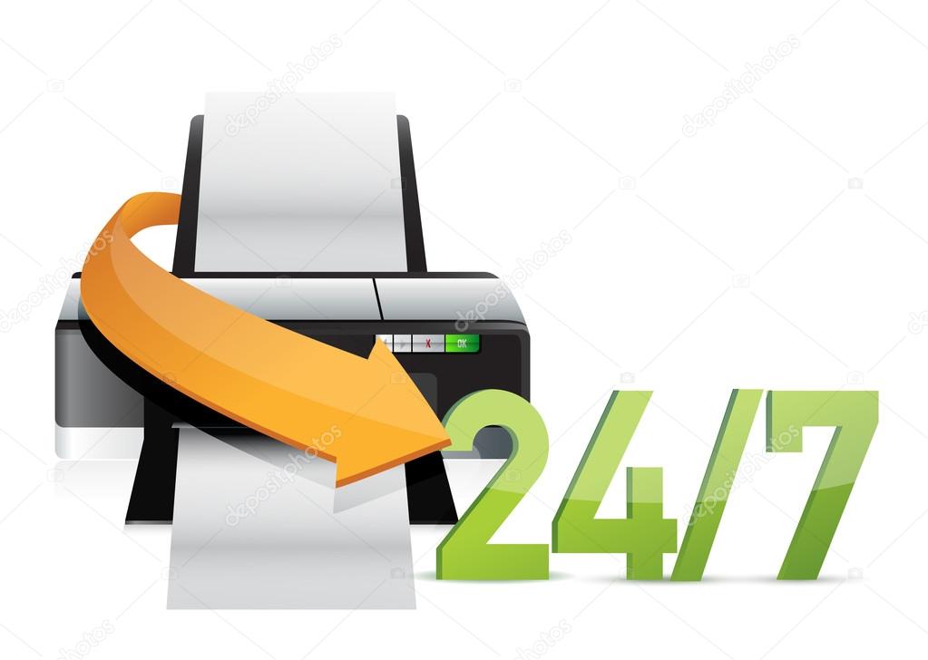 printer 24 for 7 service support