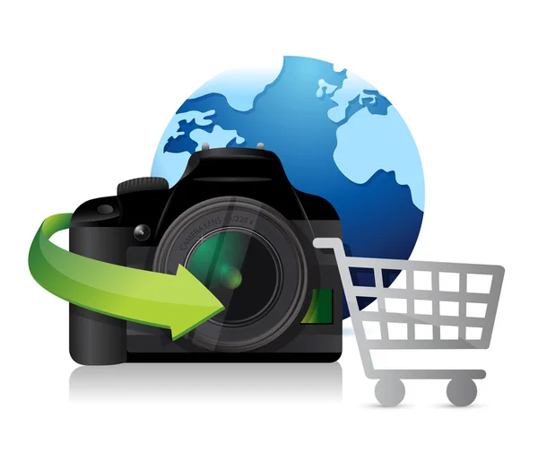 Impresora concepto de compras internacionales — Foto de Stock