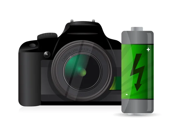 Camera en batterij — Stockfoto