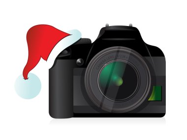 kamera ve Noel şapka hediye kavramı