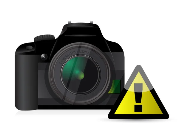 Έννοια σημάδι προειδοποίησης κάμερα — Φωτογραφία Αρχείου