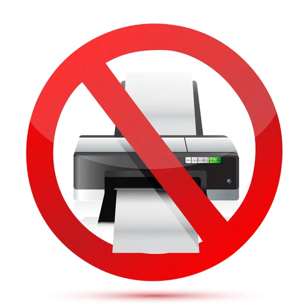 Impressora não use o sinal — Fotografia de Stock