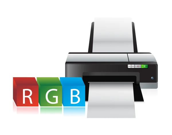 Printer rgb color cubes — Stock Photo, Image