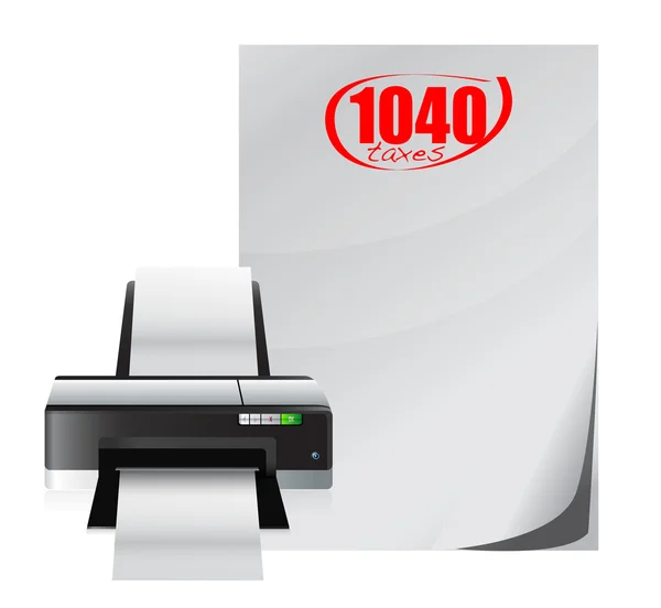 Imprimante taxes documents de paperasserie — Photo