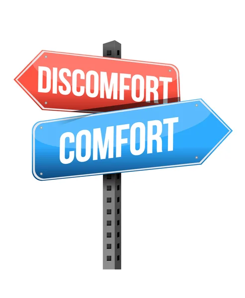 Discomfort versus comfort road sign — Stock Photo, Image