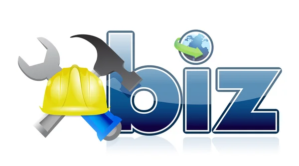 Biz in costruzione segno — Foto Stock