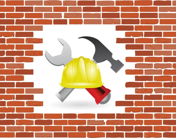 Brick wall under construction — Stock Photo, Image