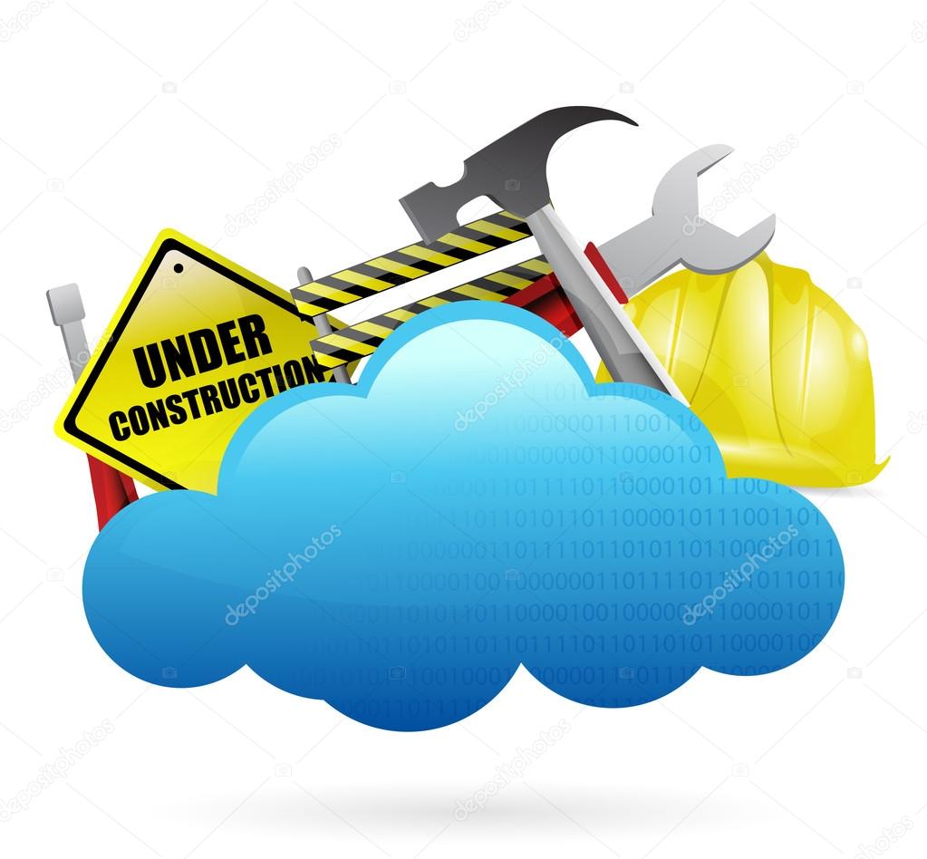 under construction cloud computing concept
