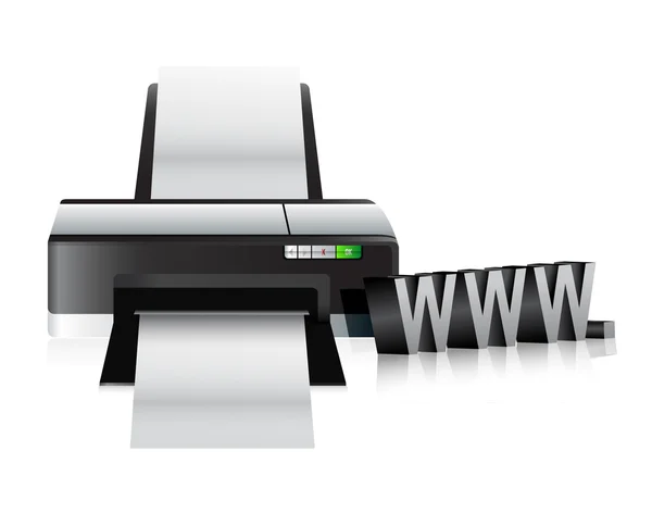 Printer www online internet concept — Stockfoto