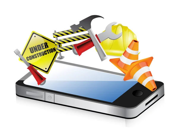 Phone under construction design — Stock Photo, Image