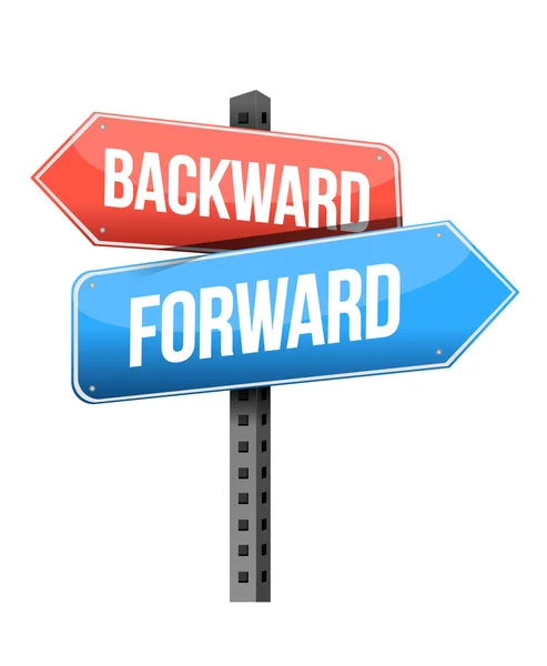 Forward versus backward road sign — Stock Photo, Image