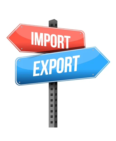 Importation et exportation panneau routier — Photo