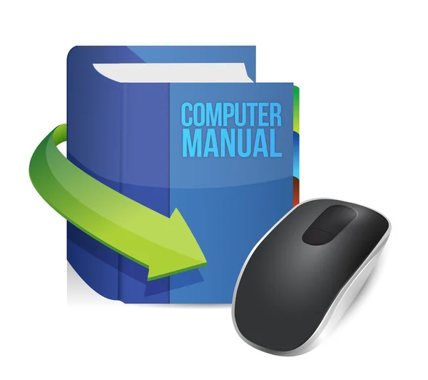 Computer manual and Wireless computer mouse — Stock Photo, Image