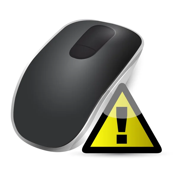 Warnschild drahtlose Computermaus — Stockfoto