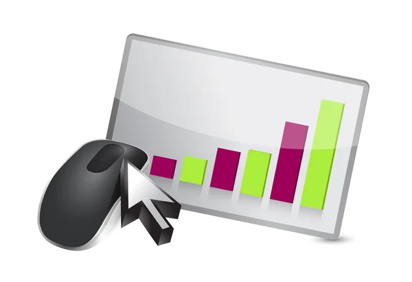 Business Graph drahtlose Computermaus — Stockfoto