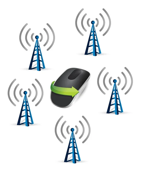 Connected Wireless computer mouse — Stock Photo, Image