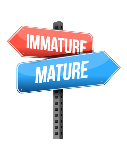 Immature, mature road sign illustration design — Stock Photo, Image