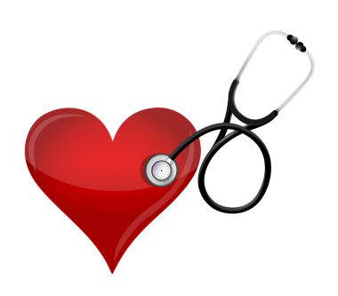 sağlık kalp kavramı. steteskop ile