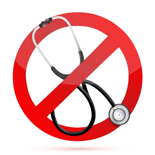 Kein medizinisches Hilfeschild mit Stethoskop — Stockfoto