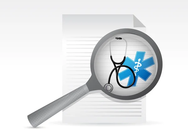 Medical document with a Stethoscope — Stock Photo, Image