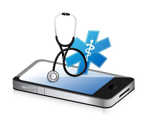 Medical app with a Stethoscope — Stock Photo, Image