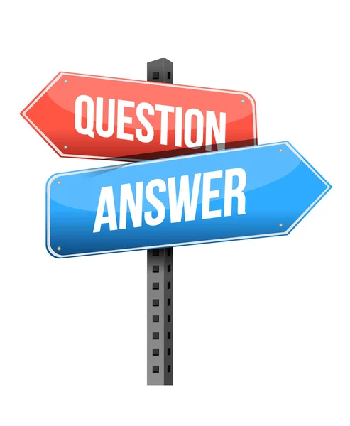Question, answer road sign — Stock Photo, Image
