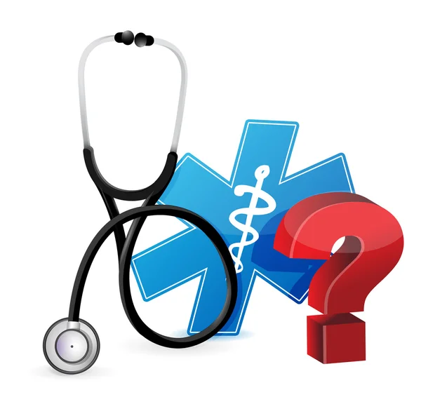 Question mark with a Stethoscope — Stock Photo, Image