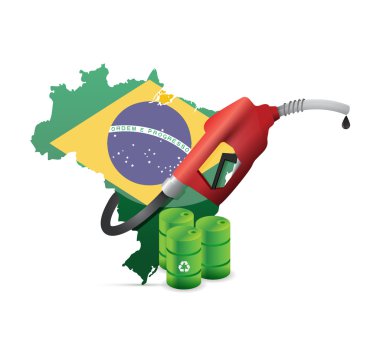 brazil alternative fuel with a gas pump nozzle clipart