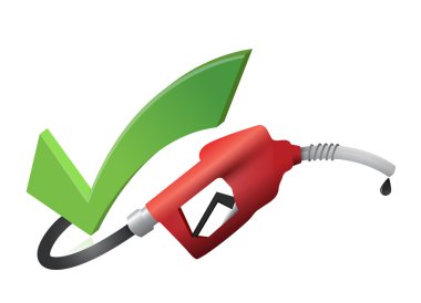 approval check mark with a gas pump nozzle clipart