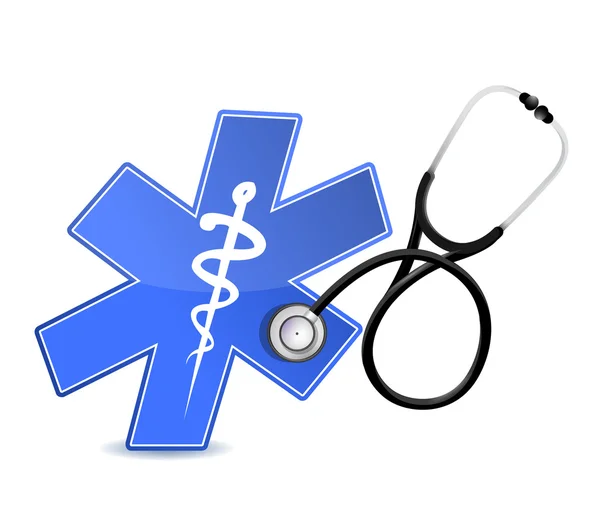 Medical symbol with a Stethoscope — Stock Photo, Image