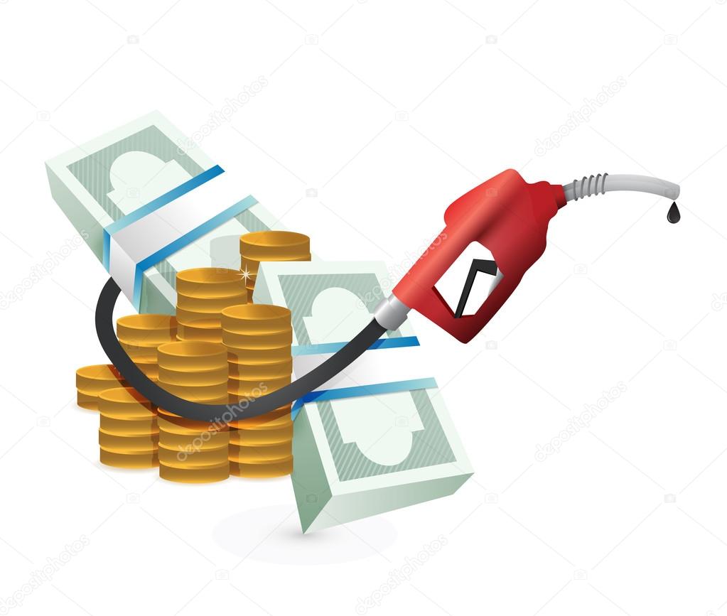 oil prices concept with a gas pump nozzle