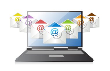 online inbox emails technology clipart
