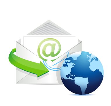 e-posta küre illüstrasyon tasarımı