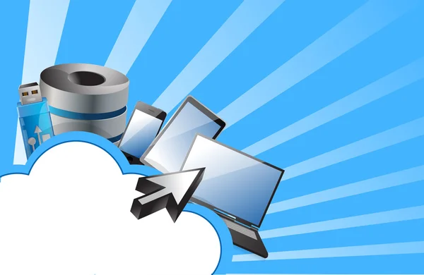 Cloud computing-illustratie conceptontwerp — Stockfoto