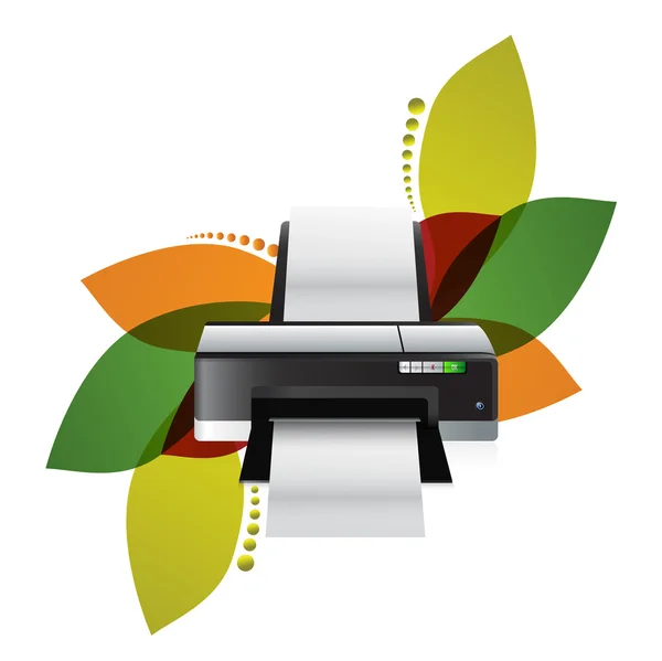 Printer floral illustration design — Stock Photo, Image
